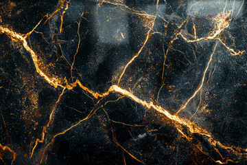 Wall Mural - black marble with golden brown veinings. gold and black marble.