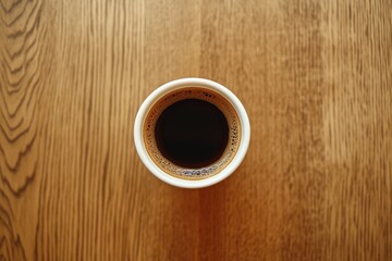 Steaming Cup of Espresso on Wooden Table. Dark Background with Aromatic Beverage for an Energetic Morning