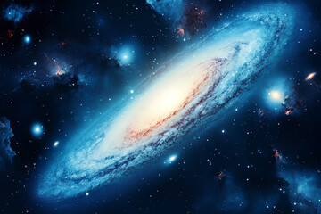 A stunning depiction of a spiral galaxy in deep space, highlighting cosmic beauty and mystery.