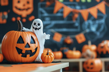 Wall Mural - Halloween event preparation made with generative AI