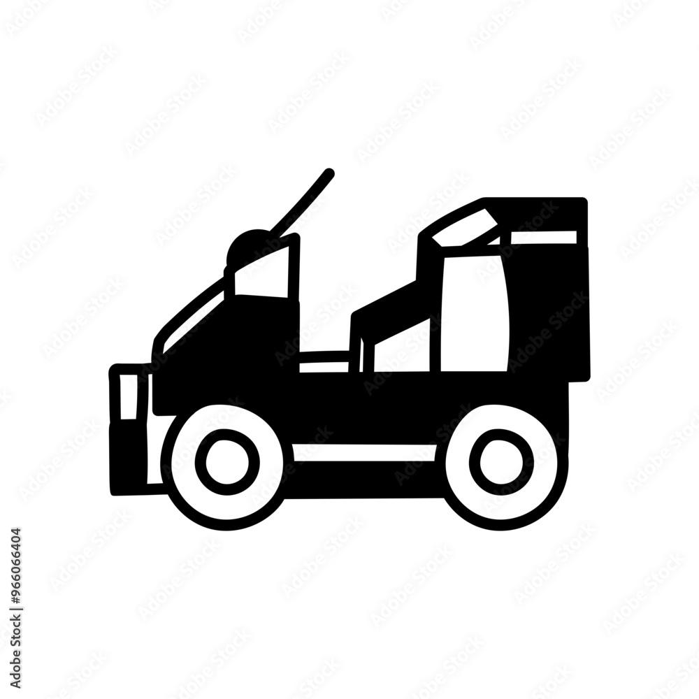 Mini Car Glyph Icon, Vector illustration