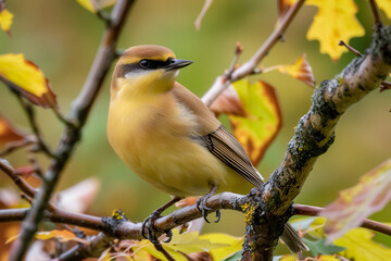 Poster - Graceful Cedar Waxwing Posing on a Tree Limb