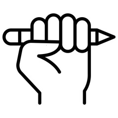 Poster - Hand holding a pencil icon