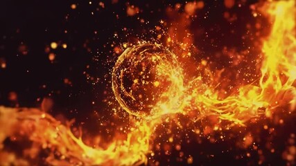 Wall Mural - Fire Particle Animation