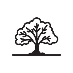 Black tree icon nature wood leaf classic white background design.