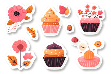 Halloween theme cute stickers collection  featuring pumpkins, apples, and leaves