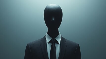 Poster - A man in a suit and tie with a creepy face