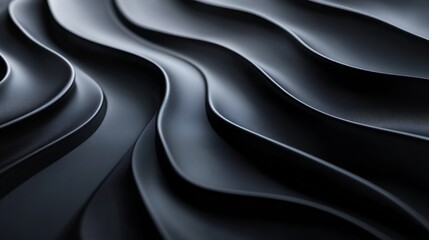 Poster - The image is a close up of a black and white wave pattern