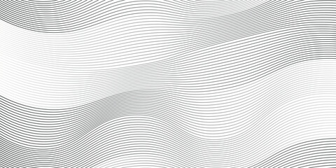 Wall Mural - Abstract wavy background. Thin line on white.