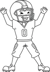 Poster - American Football Player Celebrating Isolated 