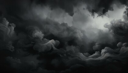black gloomy sky, grunge texture, dark gray clouds background, horror scary theme poster backdrop de