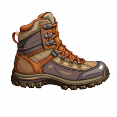 Wall Mural - Rugged Outdoor Hiking Boot Illustration on a isolated white background (7)