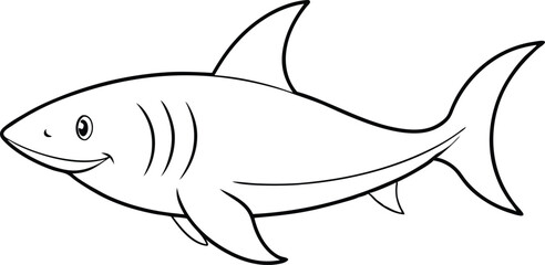 Minimalist Shark Vector Illustration Perfect for Design Projects
