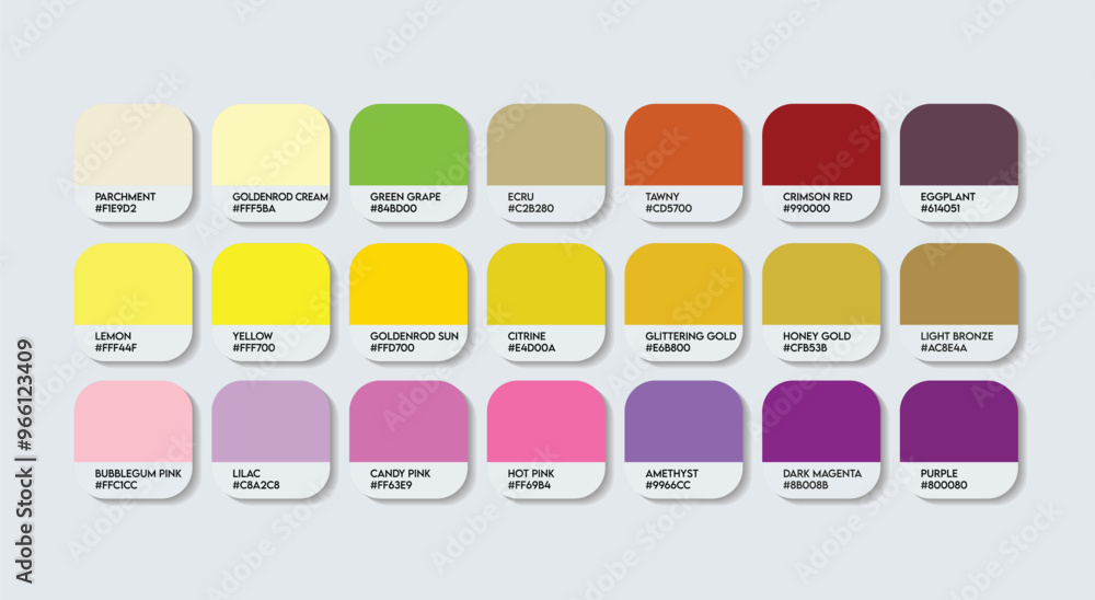 Yellow and Purple Color Palette, Purple and Yellow Color Guide Palette ...