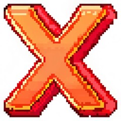 X isolated high fidelity, icon, pixel art