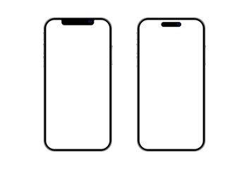 Wall Mural - iphone 16 pro max and iphone x modern mobile phone mockup with buttons set. smartphone devices with 