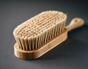 Wooden brush with natural bristles.