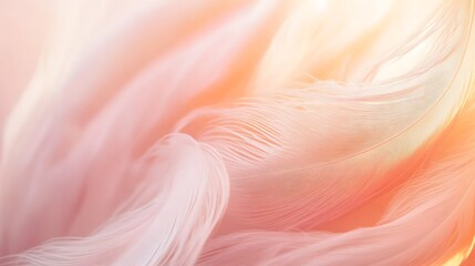 Poster - Soft Pink and Orange Feather Texture Background