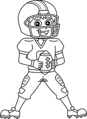 Poster - American Football Player Standing Isolated 