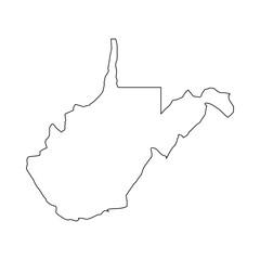 Canvas Print - West Virginia outline map