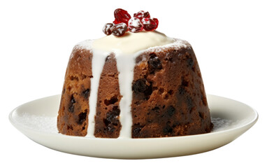 Canvas Print - PNG Christmas pudding chocolate dessert plate.