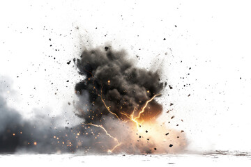 Wall Mural - PNG Explosion outdoors fire white background.