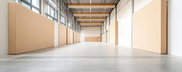 Inside a soundproofed warehouse, highlighting acoustic design in industrial spaces