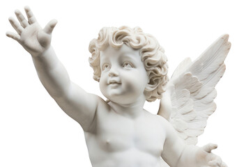 Canvas Print - PNG Greek sculpture cherub hand waving archangel person human.