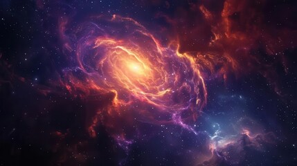 Wall Mural - vibrant nebula explosion in deep space swirling cosmic dust and glowing gases create a mesmerizing celestial spectacle against the backdrop of distant stars