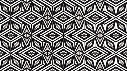 Wall Mural - Bold black and white geometric pattern creates visual intrigue.