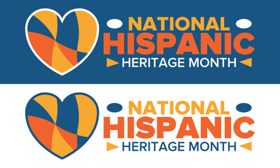 National Hispanic Heritage Month in September and October. Hispanic and Latino Americans culture. Celebrate annual in United States. Poster, card, banner and background. Vector illustration