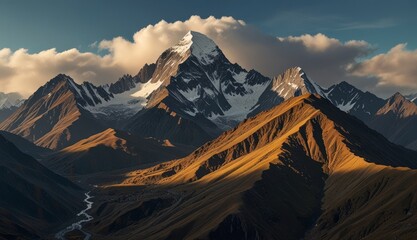 Wall Mural - Majestic Mountain Landscape at Sunset