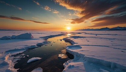 Wall Mural - Stunning Arctic Sunset View