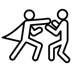 Superhero fighting icon