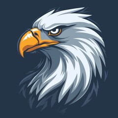 Wall Mural - Fierce and angry cartoon eagle mascot, illustration of a strong character