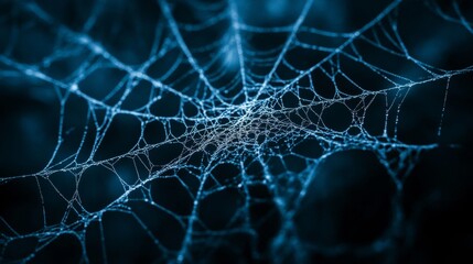 Cobweb texture for Halloween. Spider web with intricate patterns on a dark background