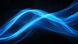 © Cavad - Abstract background, smooth blue lines on a black background. Design element