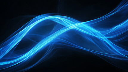 abstract background, smooth blue lines on a black background. design element