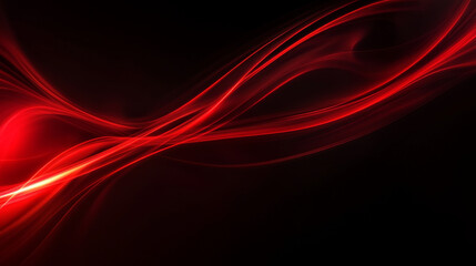 Wall Mural - Abstract background, smooth red lines on a black background.