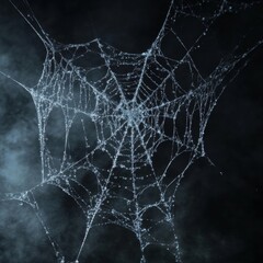 Cobweb texture for Halloween. Spider web with intricate patterns on a dark background