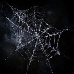 Cobweb texture for Halloween. Spider web with intricate patterns on a dark background