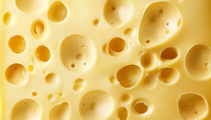 Swiss cheese with holes, detailed texture and slices, gourmet snack, Watercolor style