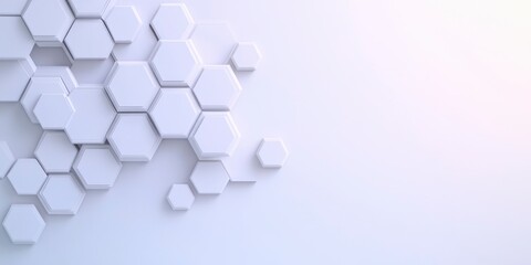 A white background with a pattern of hexagons. The hexagons are white and are arranged in a way that creates a sense of depth and texture. The image has a modern and minimalist feel to it