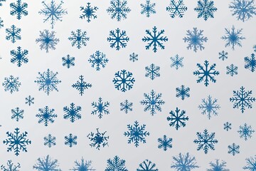 Wall Mural - Stunning Collection of Snowflake Illustrations on Clean White Background