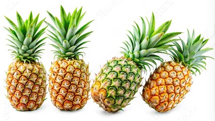 pineapple on white, set fruit