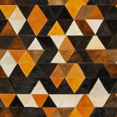 Wall Mural - A captivating geometric design featuring interlocking triangles in warm hues