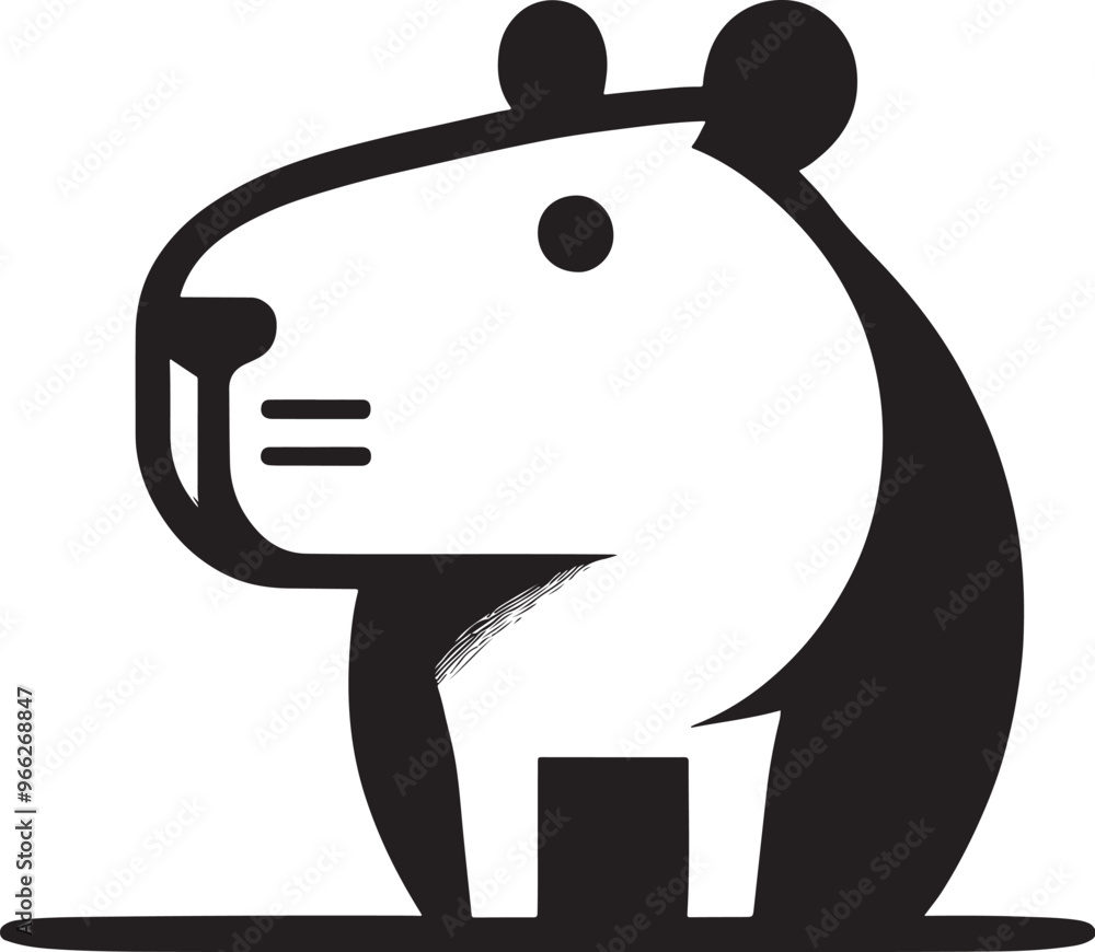 Capybara Vectorised Bitmap Capybara vector on transparent background for digital content, t-shirts ...