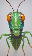 Wall Mural - Art painting acrylic color Grasshopper, close up, Illustration