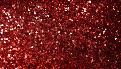 Poster - Vibrant red glittering particles shimmering in a sparkling background during a festive celebration