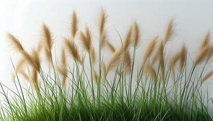 vibrant green grass isolated on a clean white background